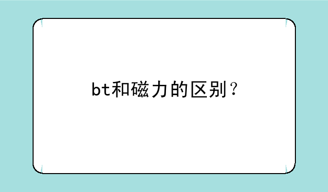 bt和磁力的区别？