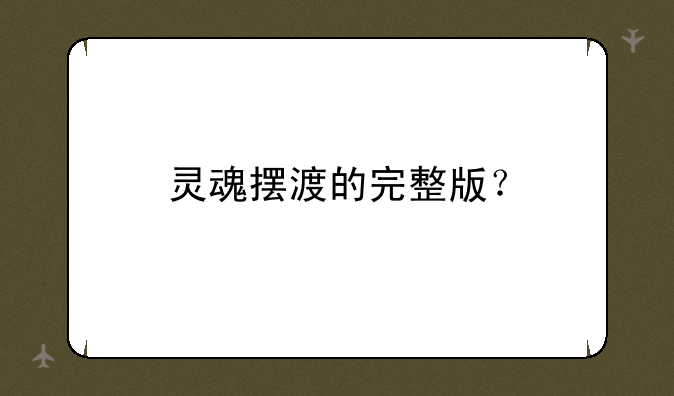 灵魂摆渡的完整版？