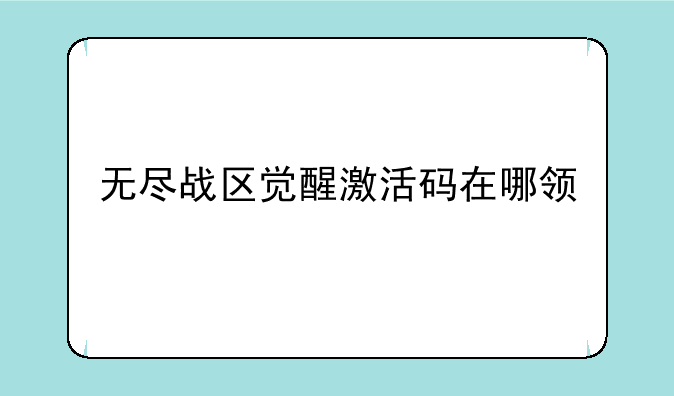 无尽战区觉醒激活码在哪领