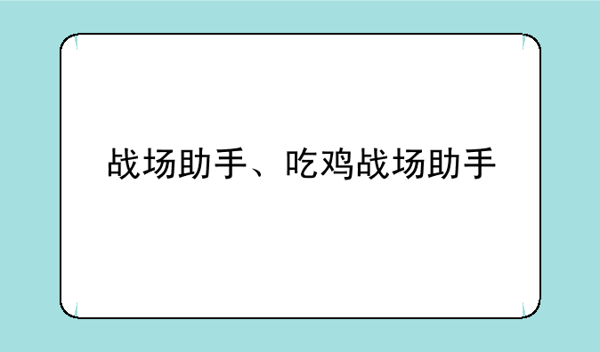 战场助手、吃鸡战场助手